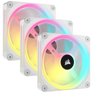 CO-9051006-WW - Corsair iCUE Link QX120 RGB White - Pack de 3 ventilateurs 120mm blanc avec iCUE LINK System Hub
