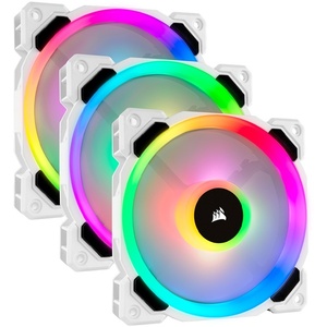 CO-9050092-WW - Corsair LL120 RGB Dual Light Loop PWM White - Pack de 3 ventilateurs 120mm blanc avec Lighting Node PRO