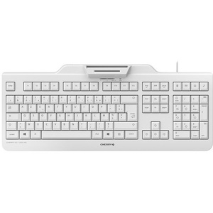 JK-A0100BE-0 - Cherry KC 1000 SC blanc grisé - Clavier filaire avec lecteur de cartes à puce intégré AZBE