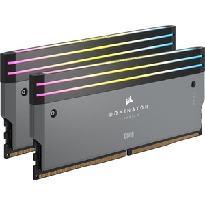 CMP64GX5M2B6000Z30 - Corsair Dominator Titanium RGB - Kit mémoire 64GB (2x32) DDR5-6000 CL30-36-36-76 gris