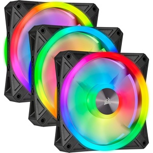 CO-9050098-WW - Corsair iCUE QL120 RGB PWM - Pack de 3 ventilateurs 120mm noir avec Lighting Node Core