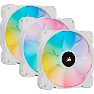CO-9050137-WW - Corsair iCUE SP120 RGB Elite White - Pack de 3 ventilateurs 120mm blanc avec Lighting Node Core