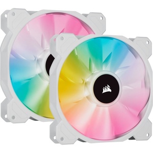 CO-9050139-WW - Corsair iCUE SP140 RGB Elite White- Pack de 2 ventilateurs 140mm blanc avec Lighting Node Core