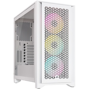 CC-9011241-WW - Corsair iCUE 4000D RGB Airflow White - Boîtier E-ATX avec fenêtre