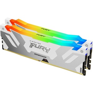 KF584CU40RWAK2-48 - Kingston Fury Renegade RGB - Kit mémoire 48GB (2x24) CUDIMM DDR5-8400 CL40-52-52 blanc/argent
