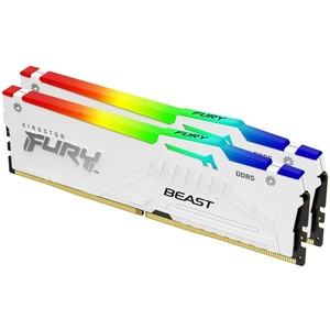 KF560C30BWEAK2-64 - Kingston Fury Beast RGB - Kit mémoire 64GB (2x32) DDR5-6000 CL30-36-36 blanc