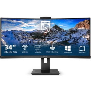 346P1CRH/00 - Philips P-line 346P1CRH - 34" WQHD incurvé 1500R 21:9 4ms VA webcam - HDMI, DP et USB-C (DP alt mode et PD 90W)