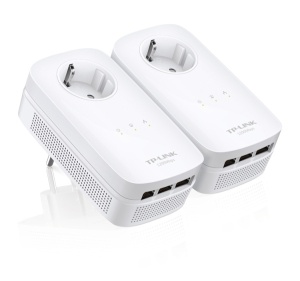 TL-PA8030P KIT - TP-Link AV1200 - Kit de 2 adaptateurs CPL Powerline 3 ports Ethernet 1200 Mbps avec prise gigogne